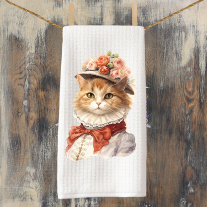 Victorian Cat Collection Tea Towel