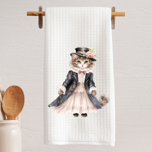 Victorian Cat Collection Tea Towel