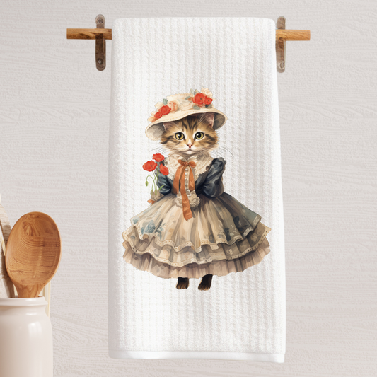 Victorian Cat Collection Tea Towel