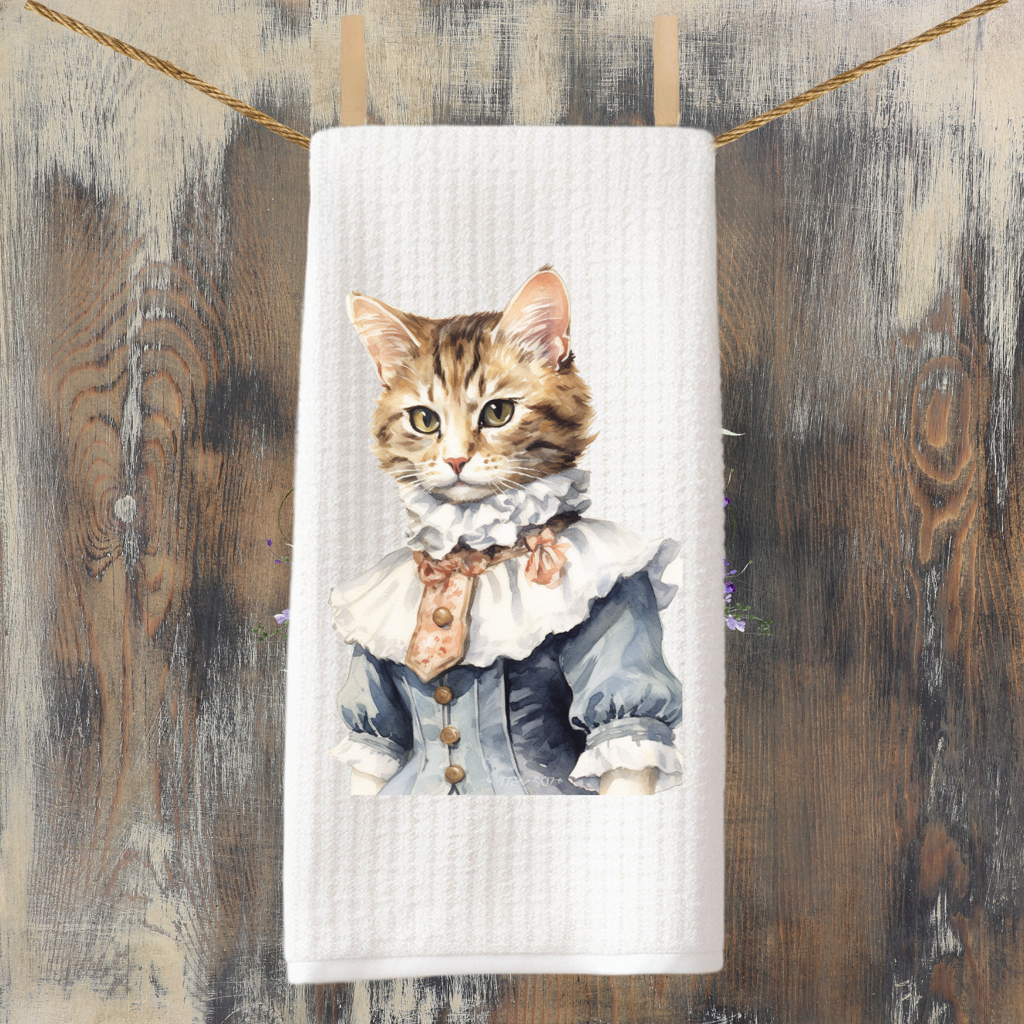 Victorian Cat Collection Tea Towel