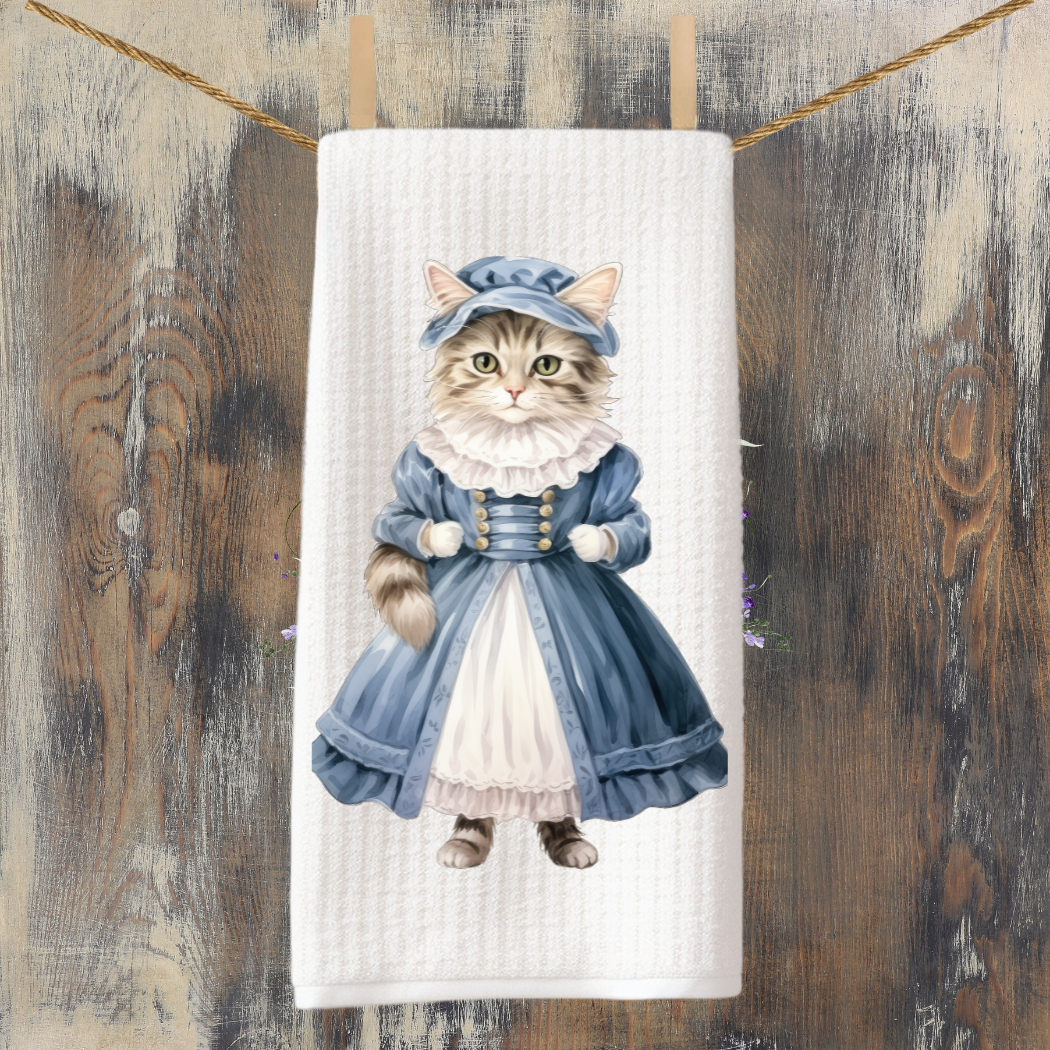 Victorian Cat Collection Tea Towel