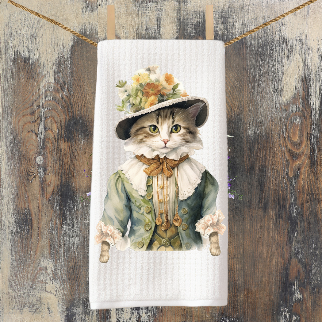 Victorian Cat Collection Tea Towel