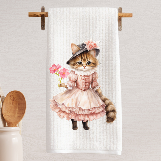 Victorian Cat Collection Tea Towel