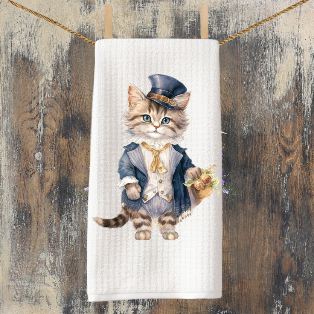 Victorian Cat Collection Tea Towel