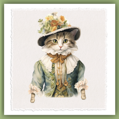 Victorian Cat Collection Tea Towel