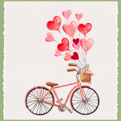 Bicycle of Love Waffle Weave Tea Towel