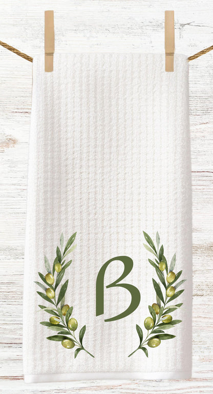 Personalized Monogram Olive Leaf Tea Towels