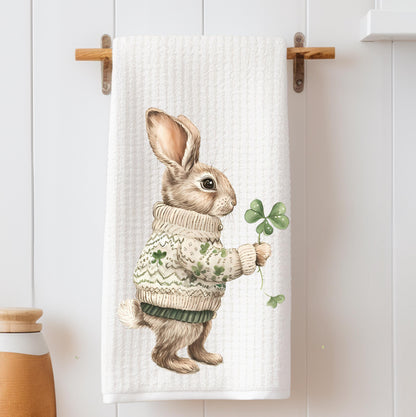 St Patricks Day Bunny Tea Towel