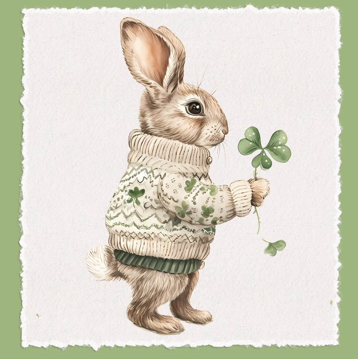 St Patricks Day Bunny Tea Towel