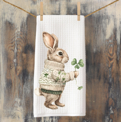 St Patricks Day Bunny Tea Towel