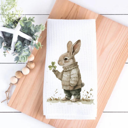 St Patricks Day Bunny Tea Towel