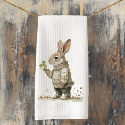 St Patricks Day Bunny Tea Towel