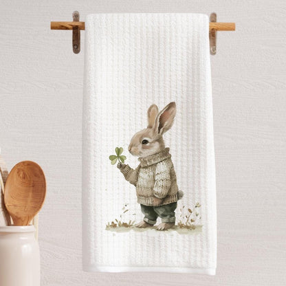 St Patricks Day Bunny Tea Towel