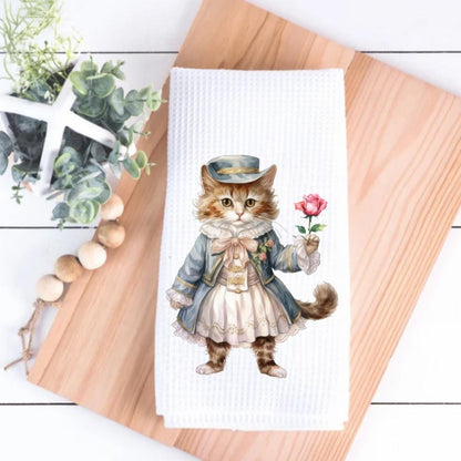 Victorian Cat Tea Towel