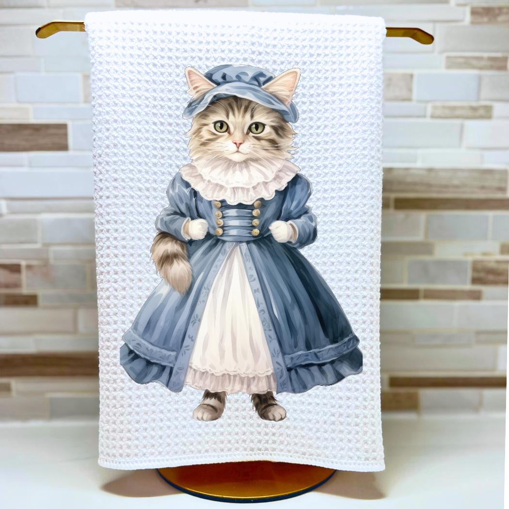 Victorian Cat Collection Tea Towel