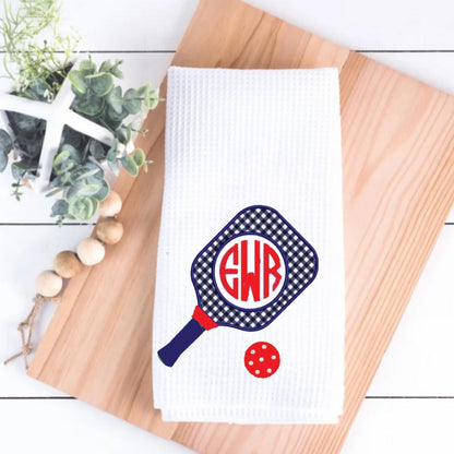 Monogram Pickleball Kitchen Tea Towel, Colorful Pickleball Kitchen Towel, Pickleball Decor, Pickleball Group Gift, Preppy Gift, Small Gift