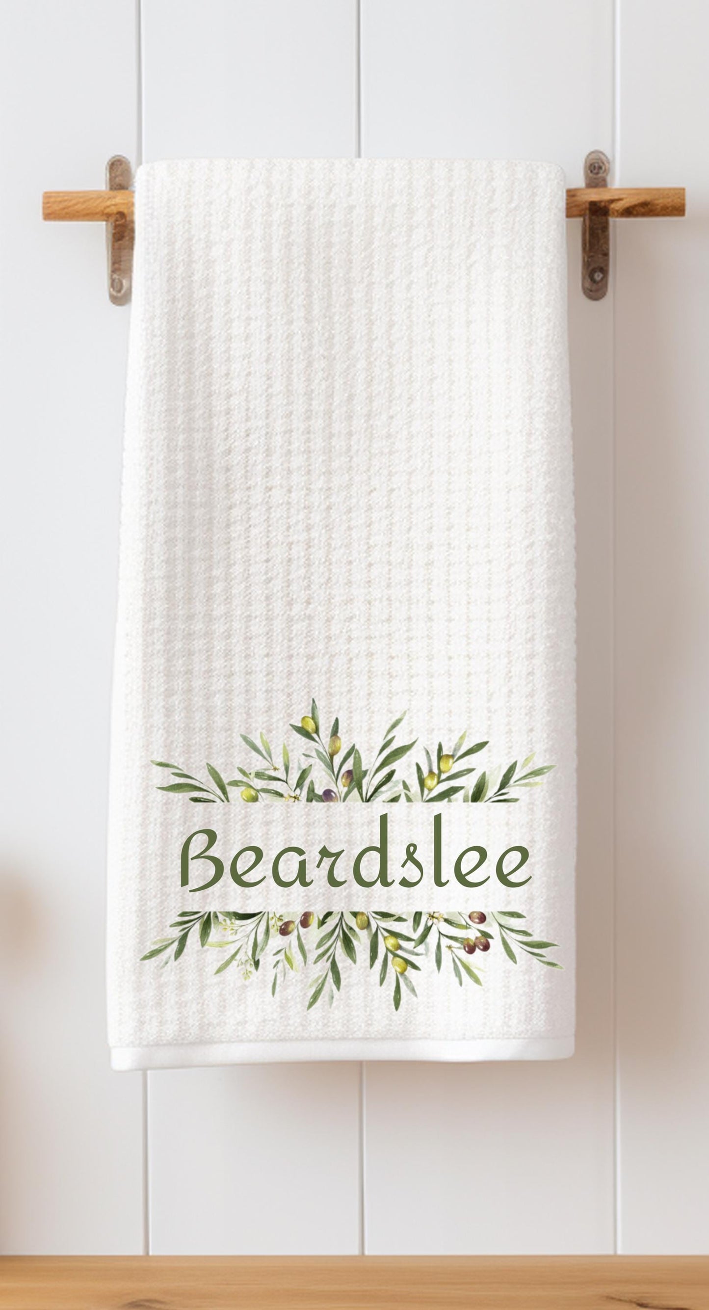 Personalized Monogram Olive Leaf Tea Towels