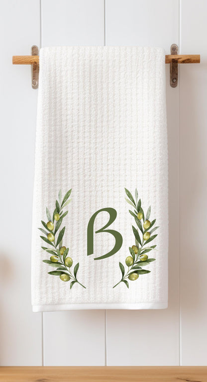 Personalized Monogram Olive Leaf Tea Towels