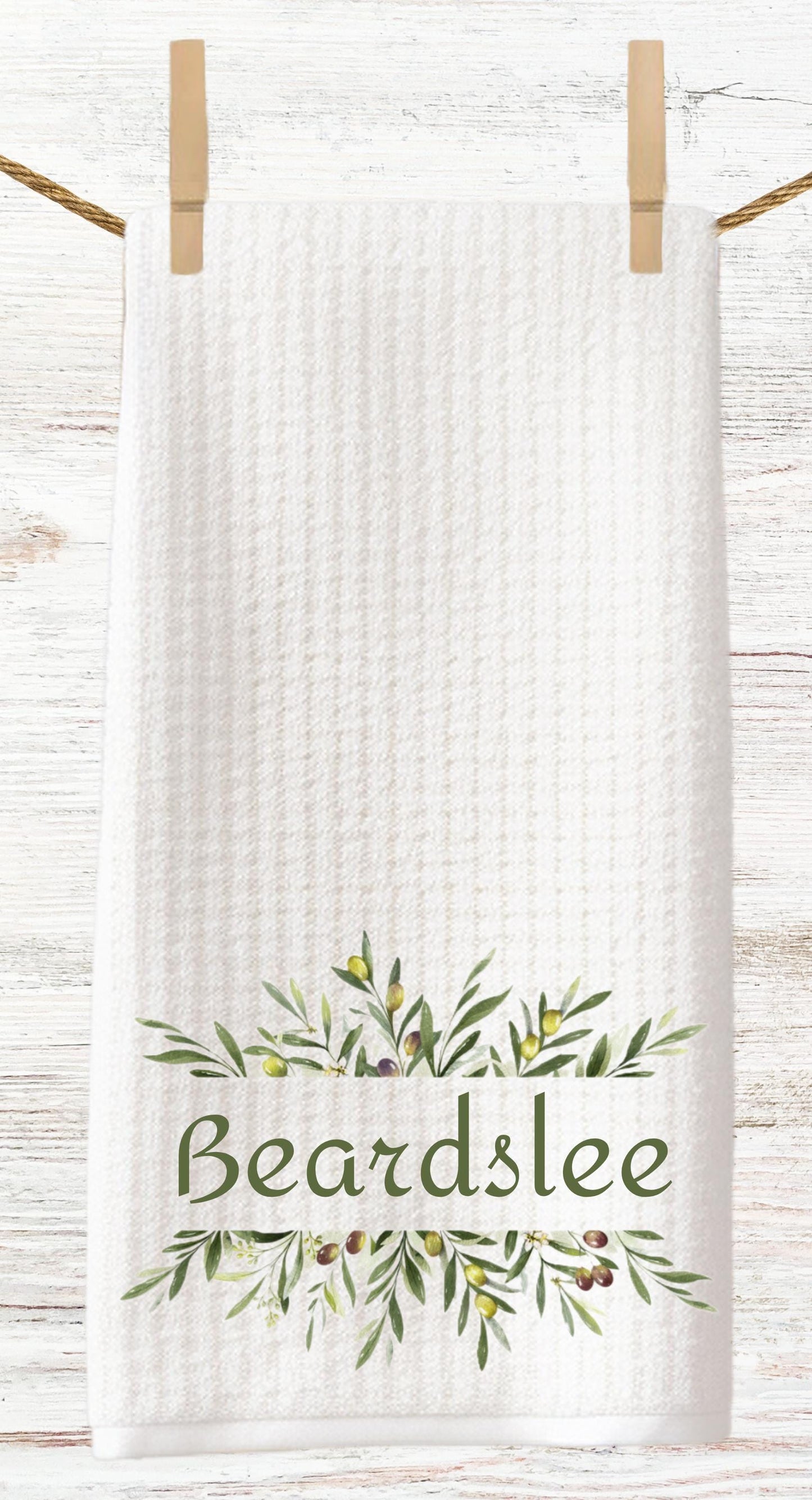 Personalized Monogram Olive Leaf Tea Towels