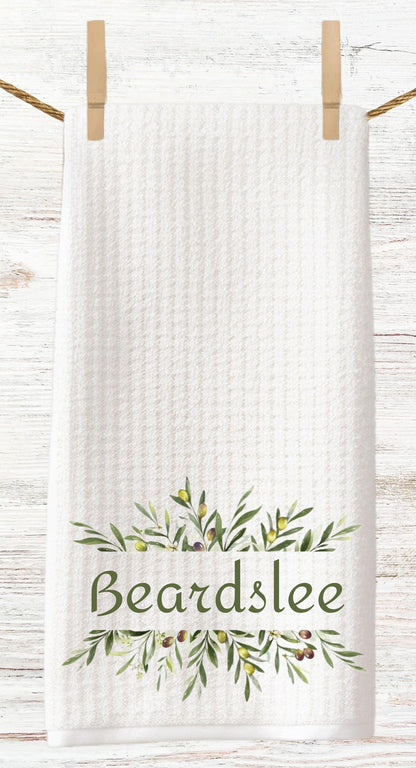 Personalized Monogram Olive Leaf Tea Towels