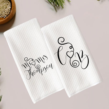 Wedding, Shower or Anniversary Gift For Couples | Classic Black & White Kitchen Decor | Personalized Custom Gift | Elegant Kitchen Decor