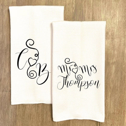 Wedding, Shower or Anniversary Gift For Couples | Classic Black & White Kitchen Decor | Personalized Custom Gift | Elegant Kitchen Decor