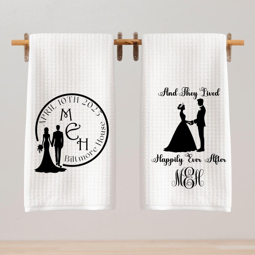 Wedding, Shower or Anniversary Gift For Couples | Classic Black & White Kitchen Decor | Personalized Custom Gift | Elegant Kitchen Decor