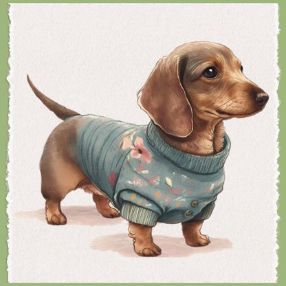 Dachshund in A Sweater Tea Towel | Decorative Dog Decor | Weiner Dog | Dachshund Puppy | Dog Lover Gift