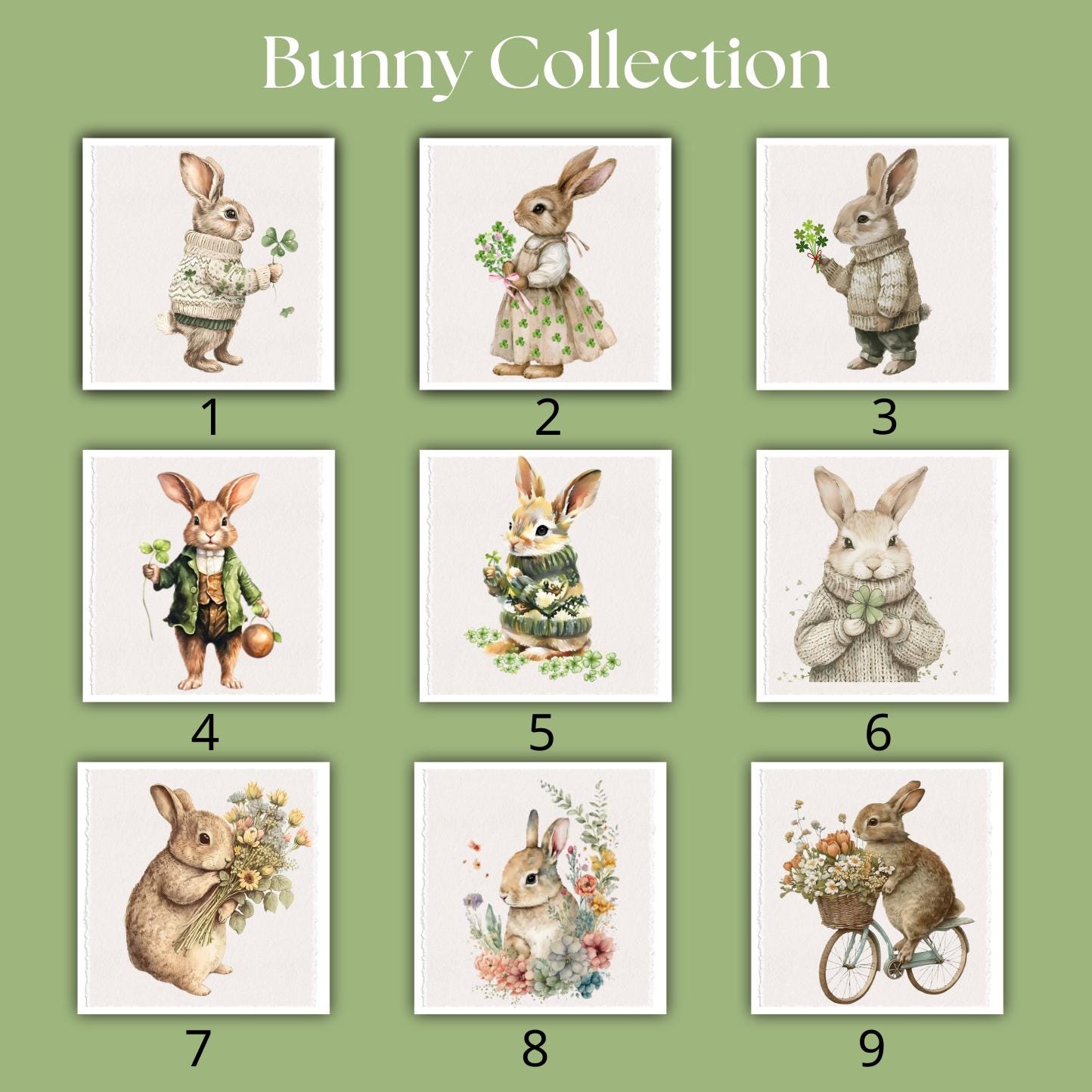 Clover Bunny Tea Towel