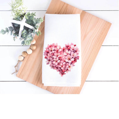 Floral Heart Tea Towel