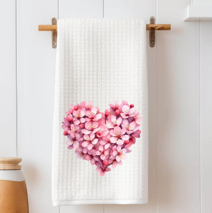 Floral Heart Tea Towel