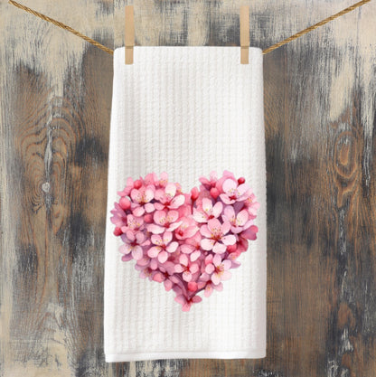 Floral Heart Tea Towel