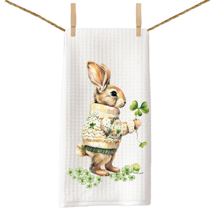 St Patricks Day Bunny Tea Towel