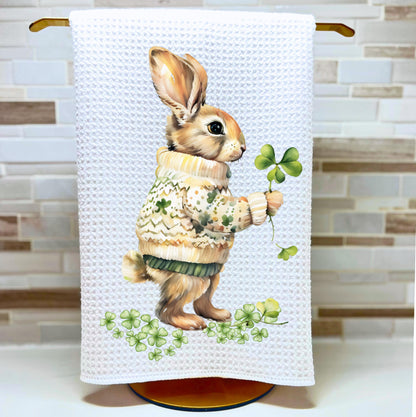 St Patricks Day Bunny Tea Towel