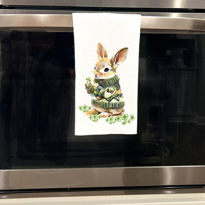 St Patricks Day Bunny Tea Towel