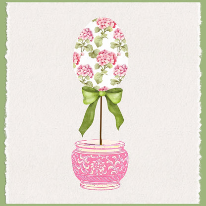 Pink Striped Bunny or Floral Egg Topiary Waffle Weave Tea Towel Perfect for Easter Spring Home Decor Cottage Kitchen Gift and Seasonal Charm