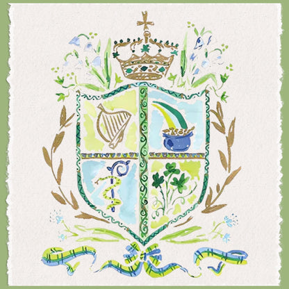 Irish Crest Waffle Weave Tea Towel Perfect for St Patricks Day Irish Kitchen Decor and Celtic Heritage Gift
