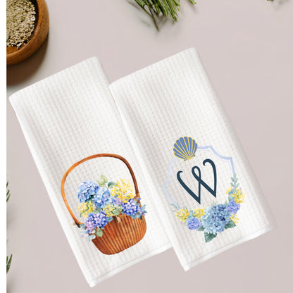 Nantucket Basket or Coastal Beach Waffle Weave Tea Towel Perfect for the Shore or Summer Beach House Style and Cottage Charm