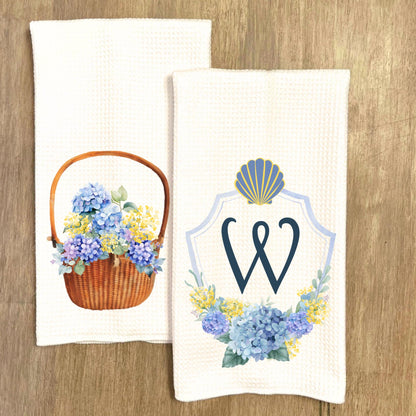 Nantucket Basket or Coastal Beach Waffle Weave Tea Towel Perfect for the Shore or Summer Beach House Style and Cottage Charm