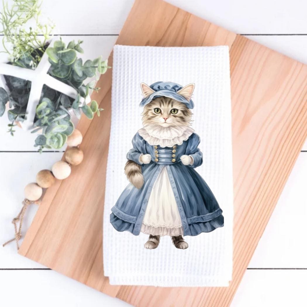 Victorian Cat Collection Tea Towel