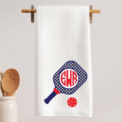 Monogram Pickleball Kitchen Tea Towel, Colorful Pickleball Kitchen Towel, Pickleball Decor, Pickleball Group Gift, Preppy Gift, Small Gift