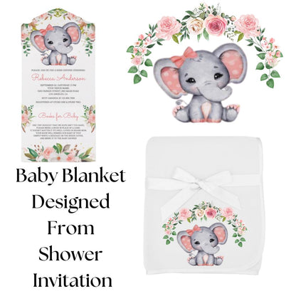 Baby Shower Gift For New Moms  - Blanket Features A Custom Shower Theme Design - A One of A Kind Thoughtful and Unique Baby Gift To Treasure