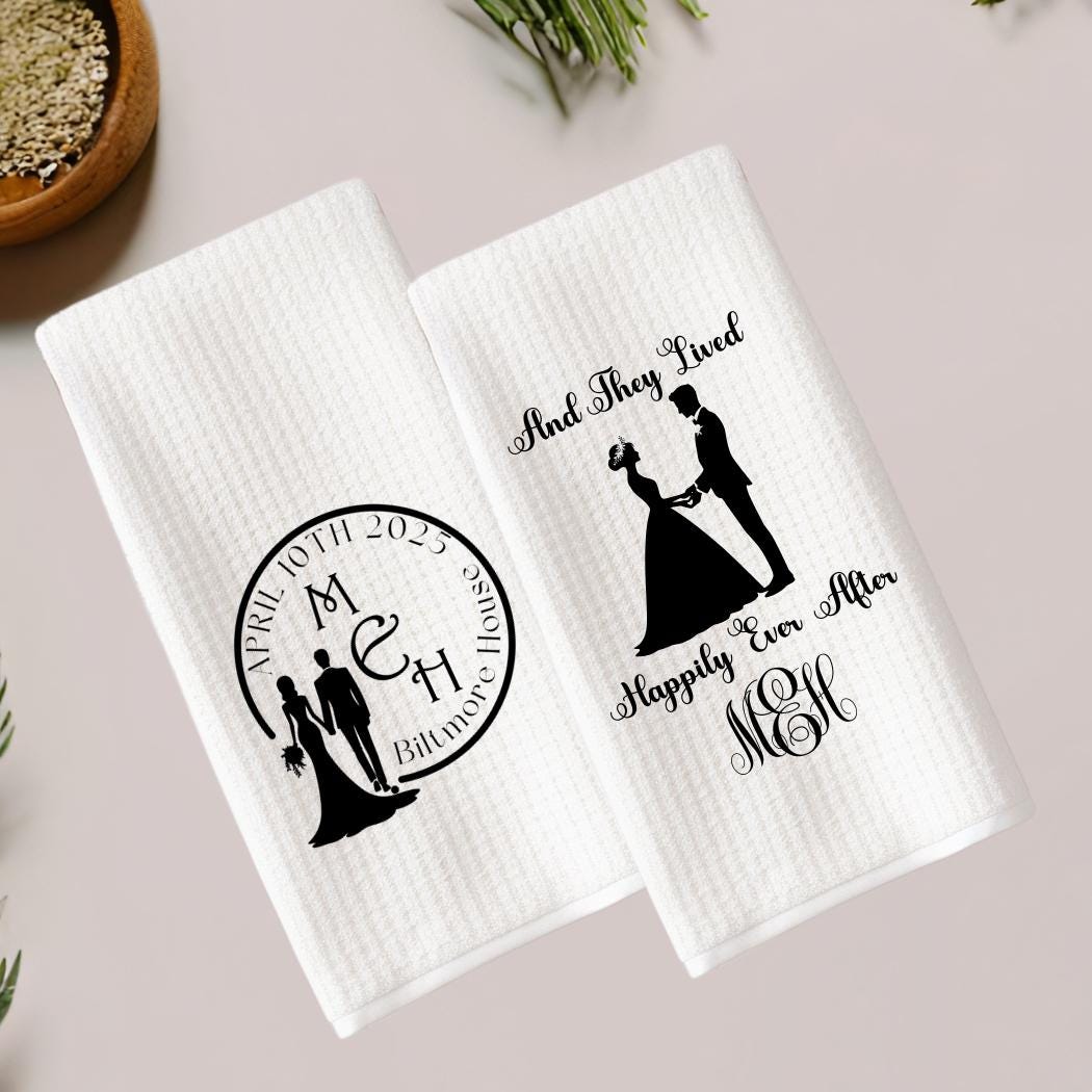 Wedding, Shower or Anniversary Gift For Couples | Classic Black & White Kitchen Decor | Personalized Custom Gift | Elegant Kitchen Decor