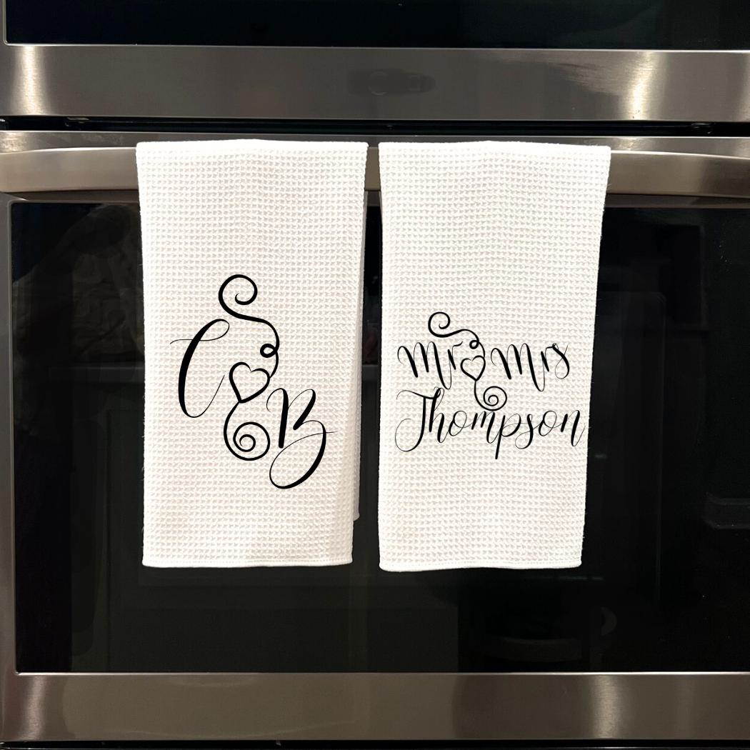 Wedding, Shower or Anniversary Gift For Couples | Classic Black & White Kitchen Decor | Personalized Custom Gift | Elegant Kitchen Decor