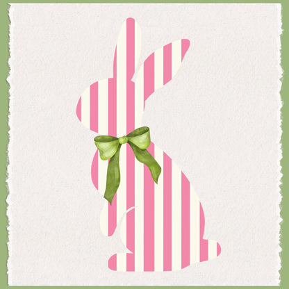 Pink Striped Bunny or Floral Egg Topiary Waffle Weave Tea Towel Perfect for Easter Spring Home Decor Cottage Kitchen Gift and Seasonal Charm