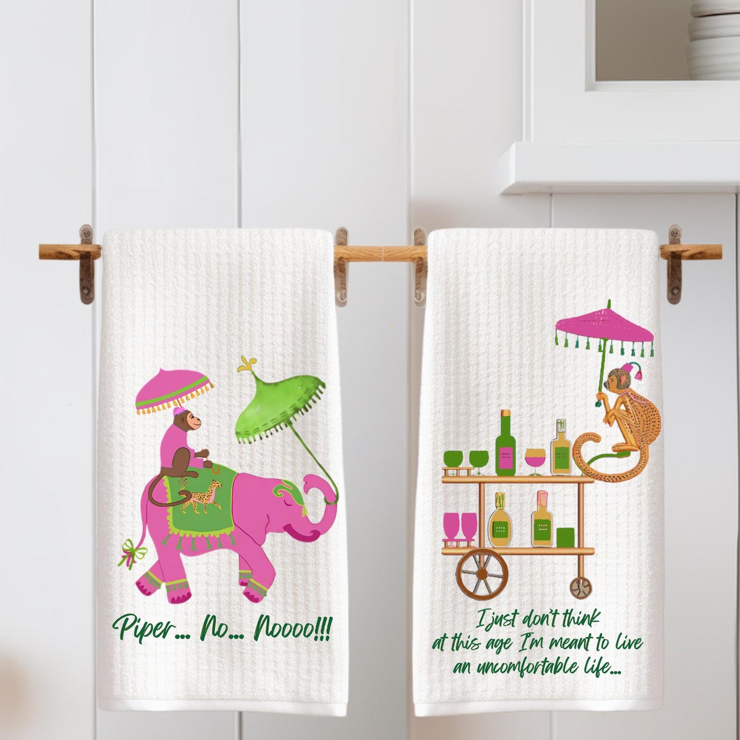 White Lotus Tea Towel Set - Piper No and Uncomfortable Life