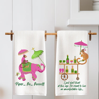 White Lotus Tea Towel Set - Piper No and Uncomfortable Life