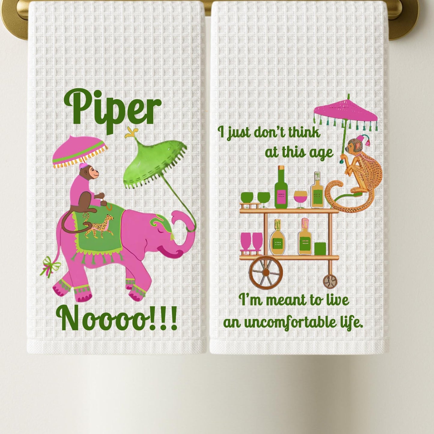 White Lotus Piper & Uncomfortable Life Tea Towel Set