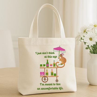 Funny Southern Quote Tote Bags: Pink Elephant & Monkey Bar Cart - Piper No!