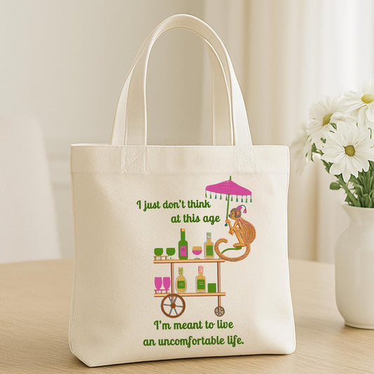Funny Southern Quote Tote Bags: Pink Elephant & Monkey Bar Cart - Piper No!